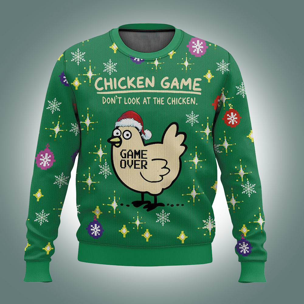 Don't Look At The Chicken Ugly Christmas Sweater