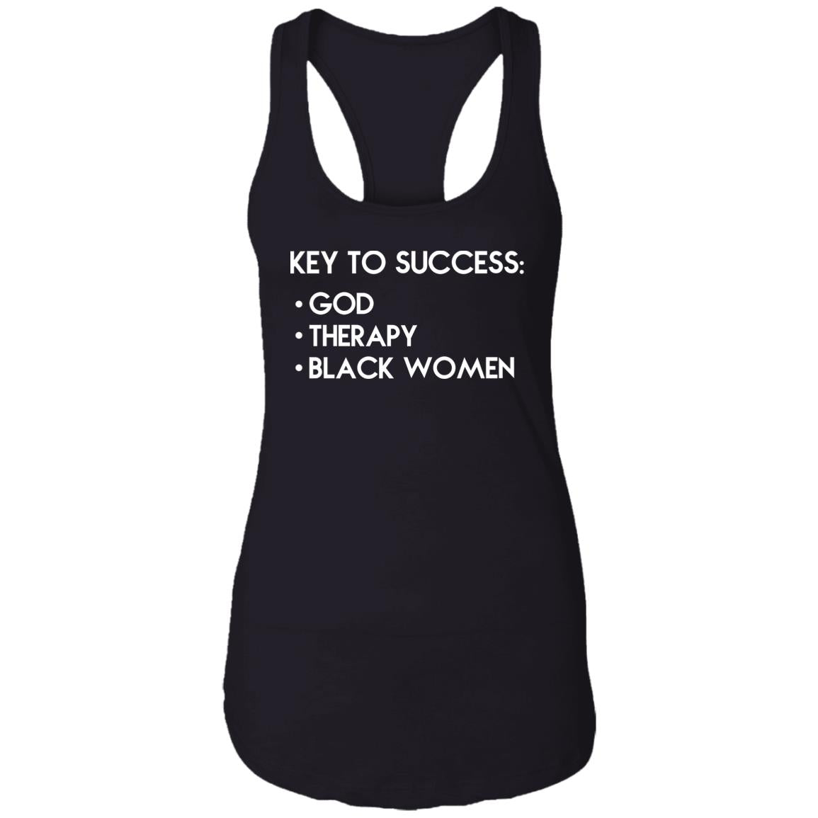 Key To Success – God – Therapy – Black Women Shirt