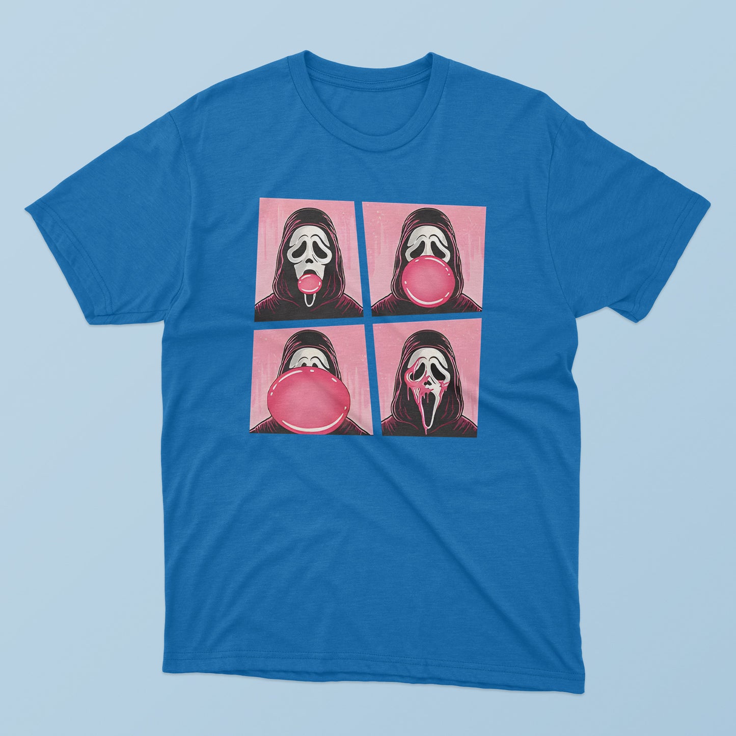 Ghostface Bubble Pink Gum Halloween T-Shirt - TeeDragons