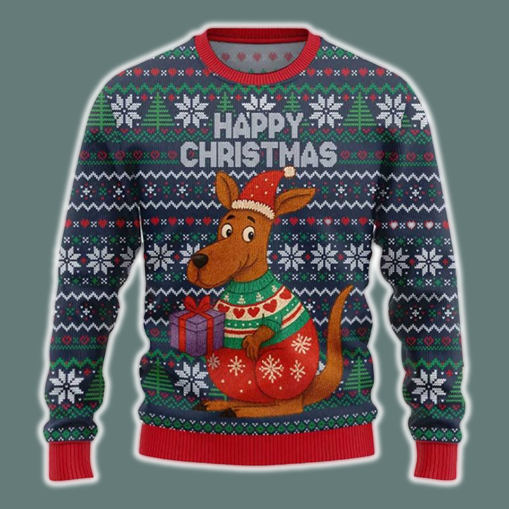 Happy Christmas Kangaroo Ugly Christmas Sweater