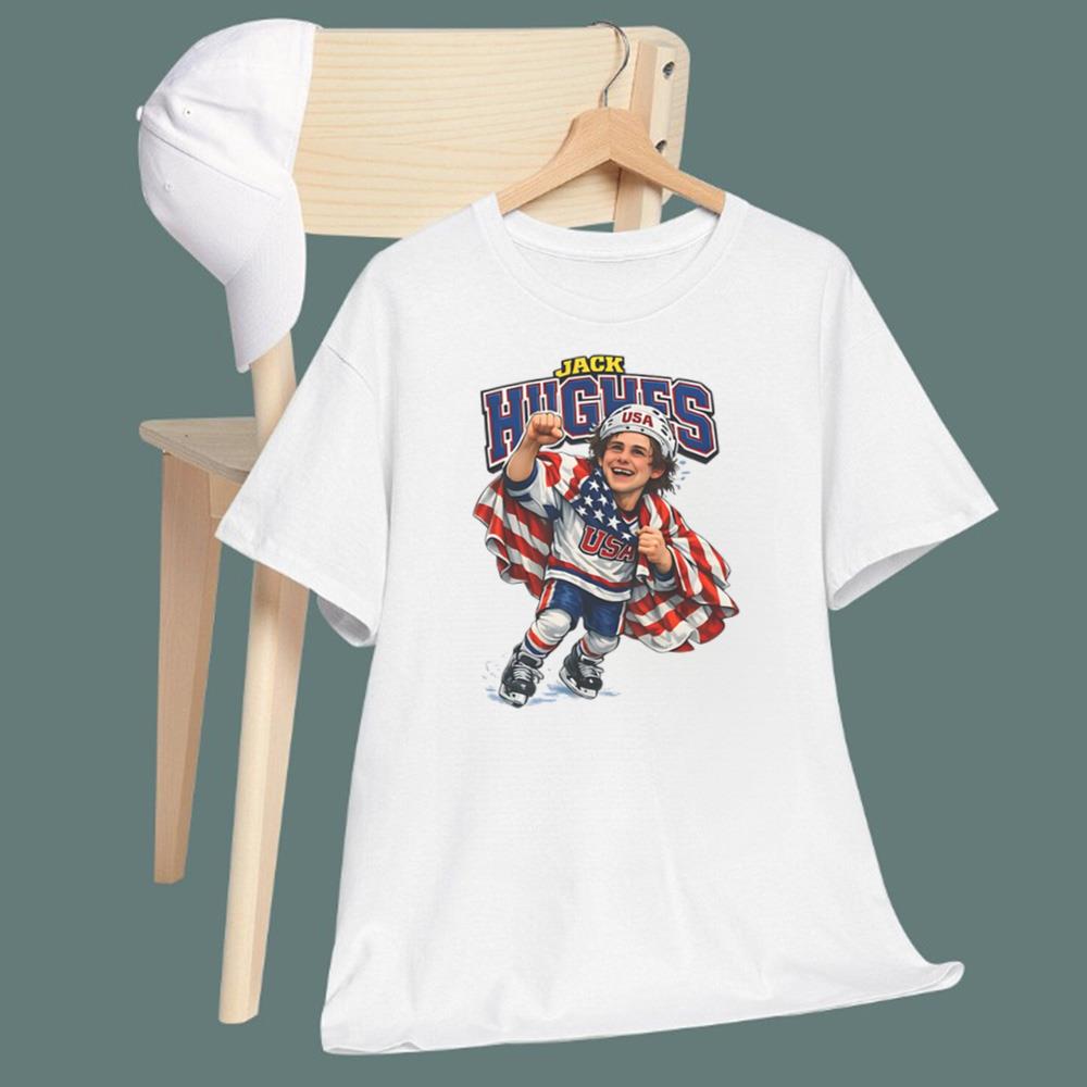 Hockey Jack Hughes Caricature T-Shirt