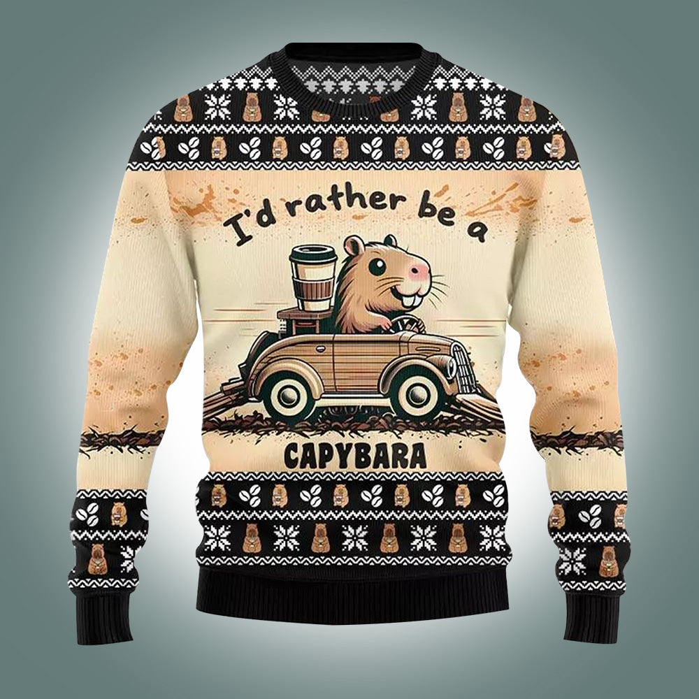 I’d Rather Be A Capybara Ugly Christmas Sweater