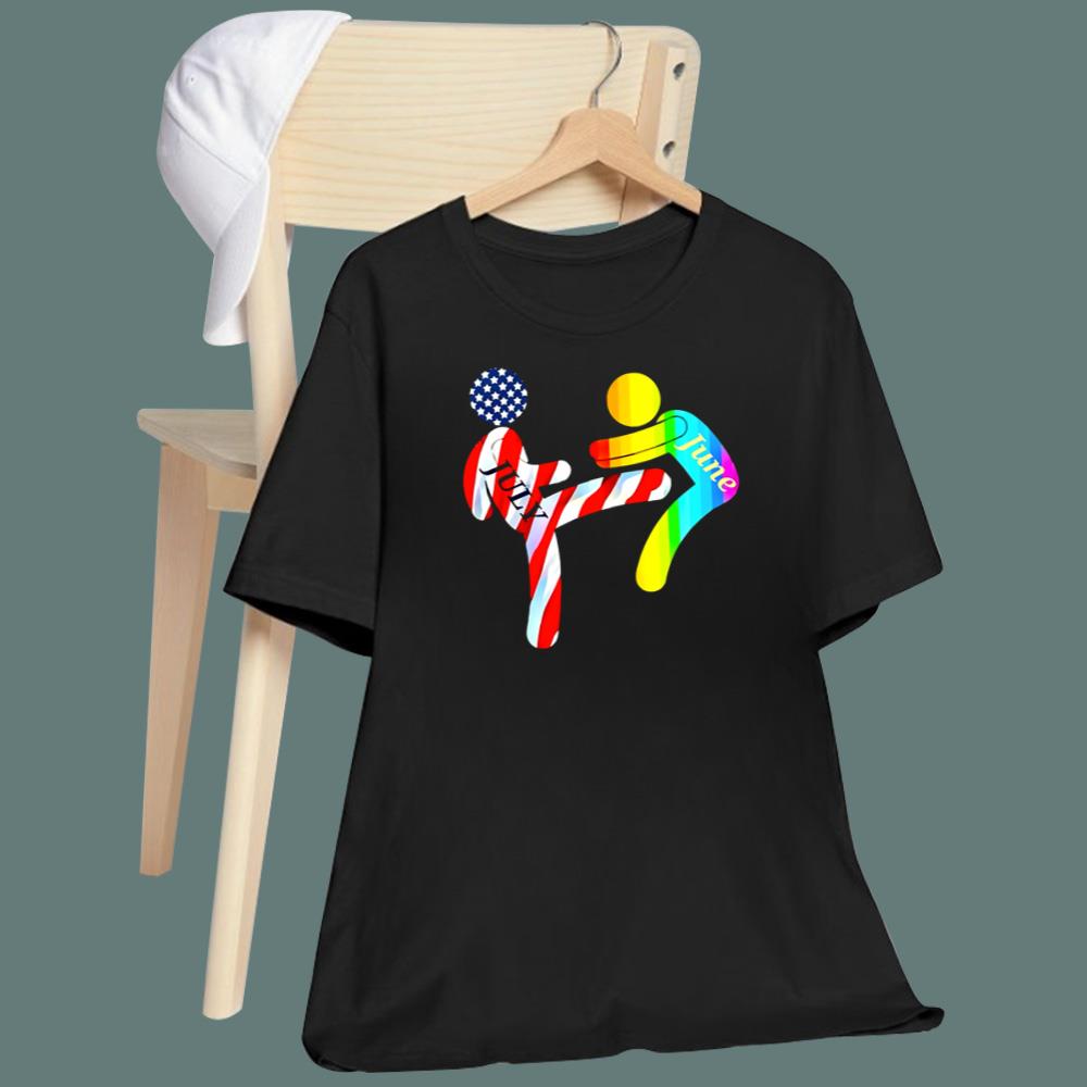 July Independence Kick June Pride Month T-Shirt