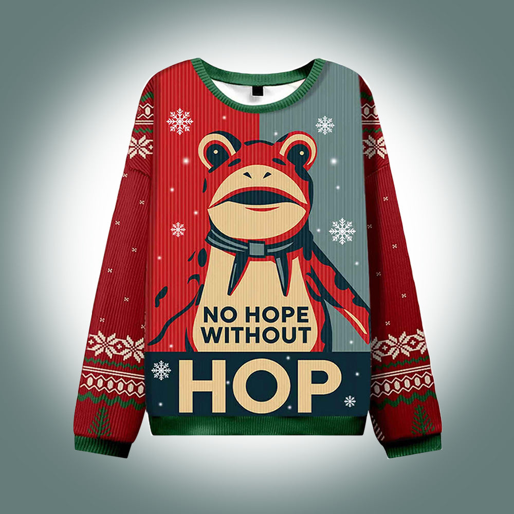 Portland Frog No Hope Without Hop Ugly Christmas Sweater