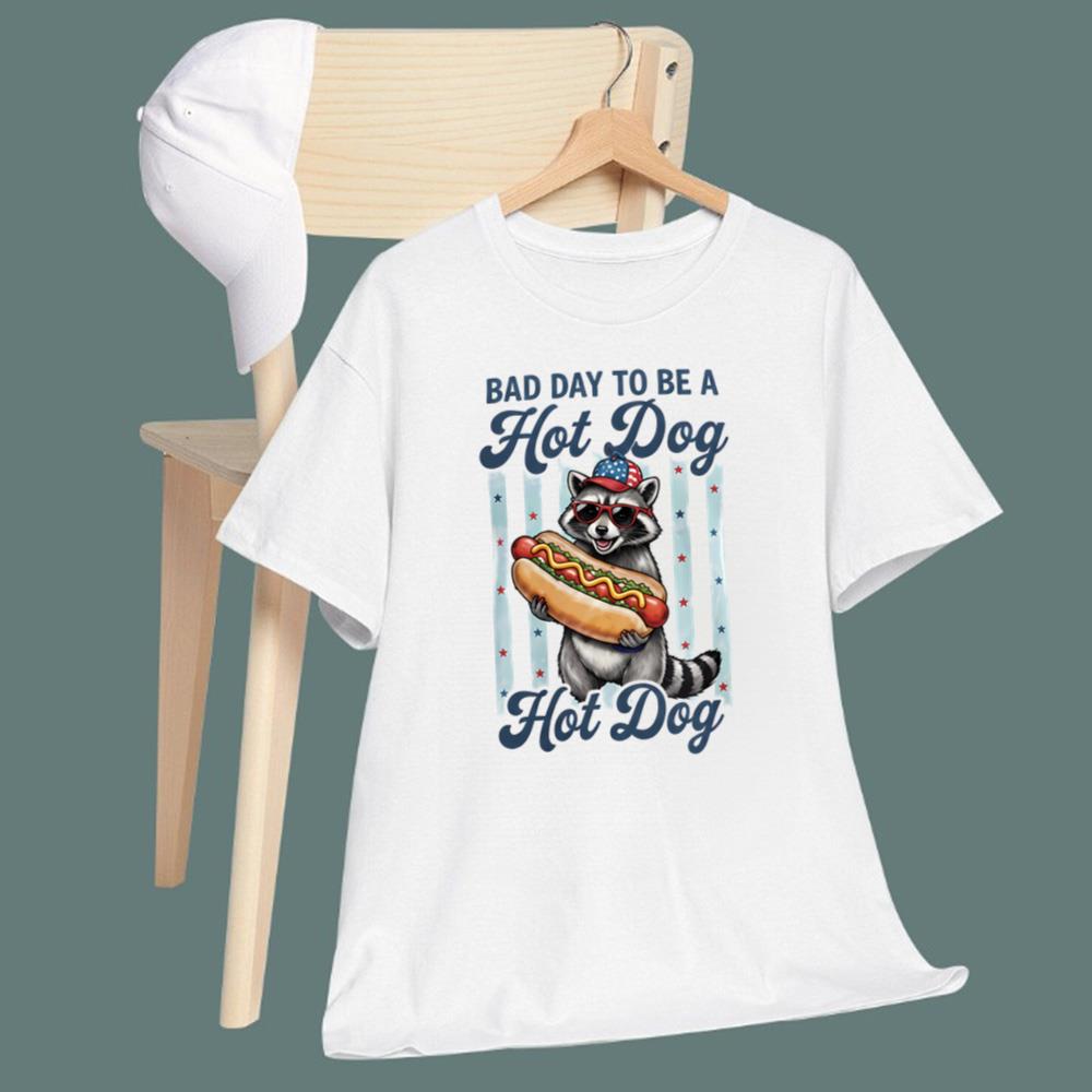 Raccoon 2026 4th Of July Hot Dog T-Shirt