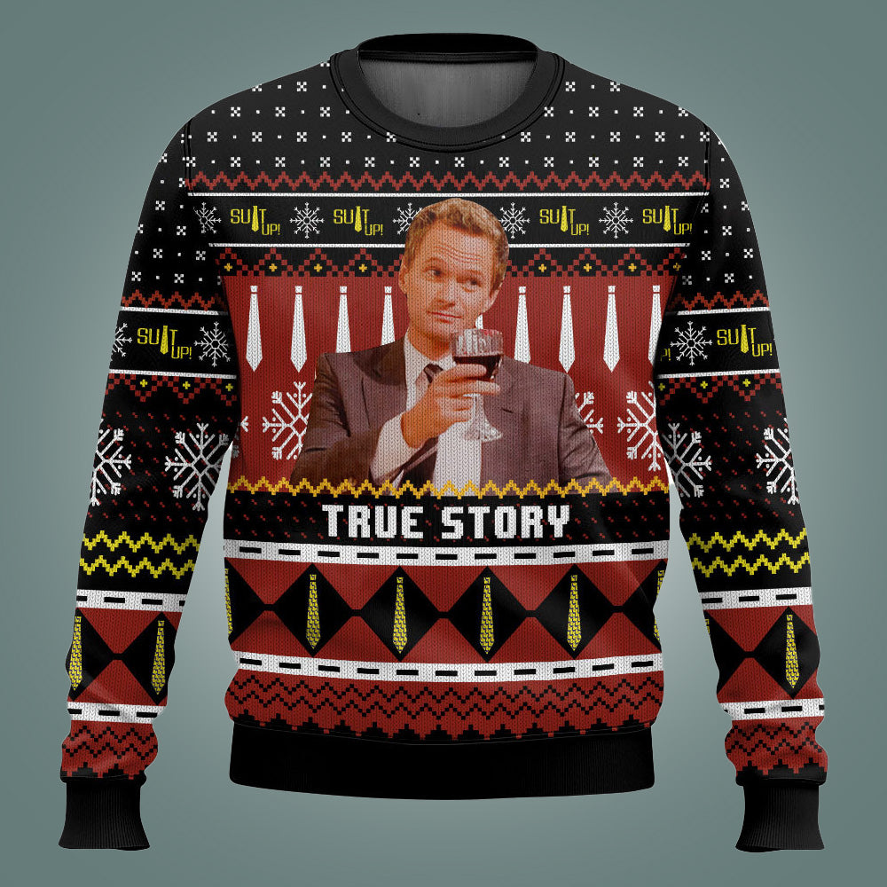 True Story Barney Stinson Ugly Christmas Sweater
