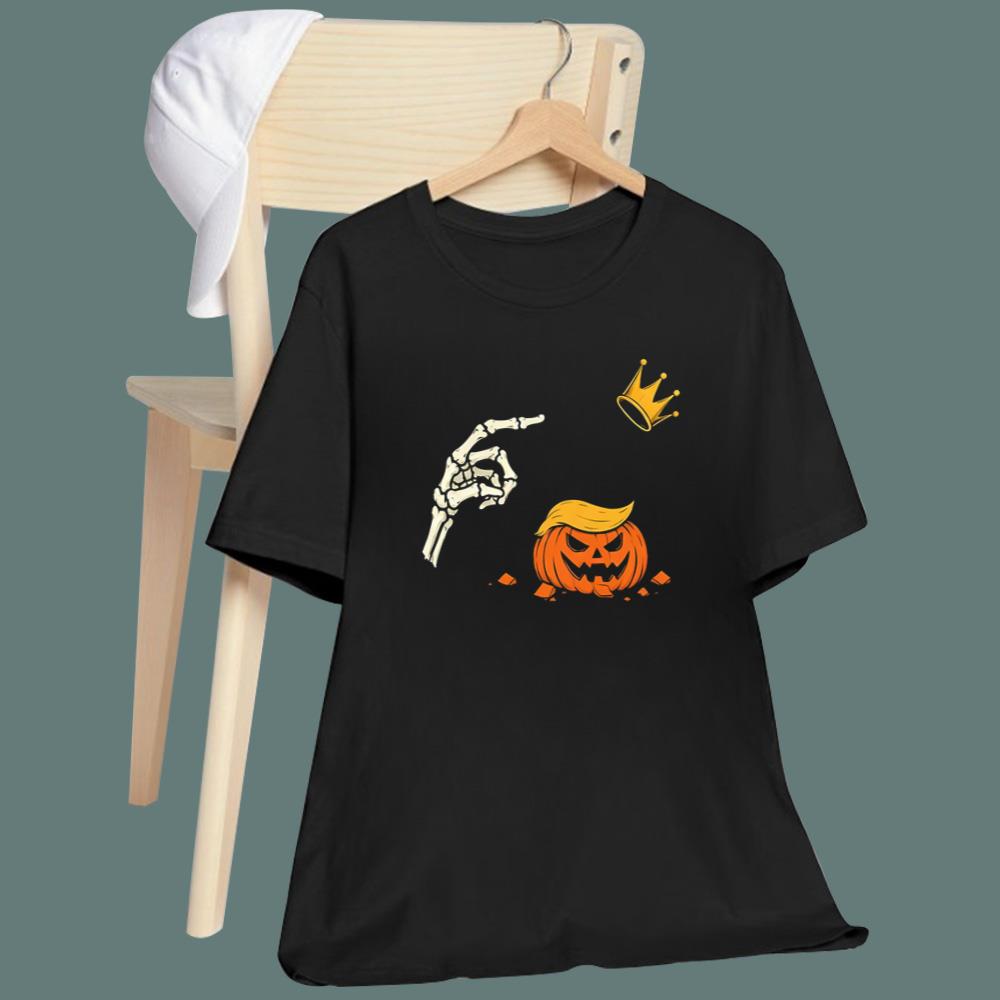 Trump Pumpkin Skeleton No King T-Shirt