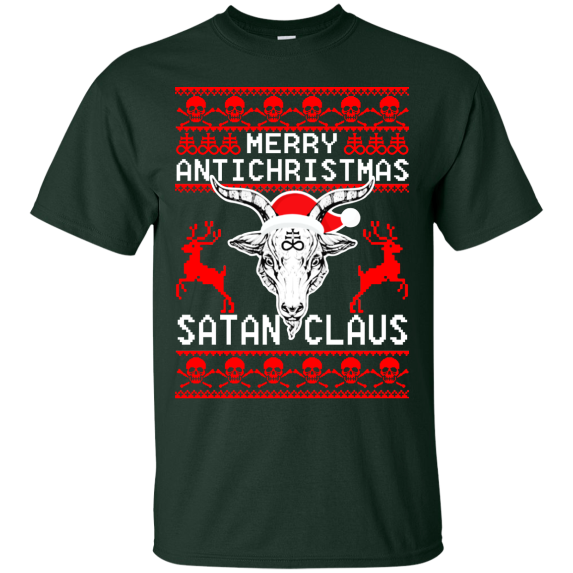 Merry Antichristmas Satan Claus Ugly Christmas Sweater - TeeDragons