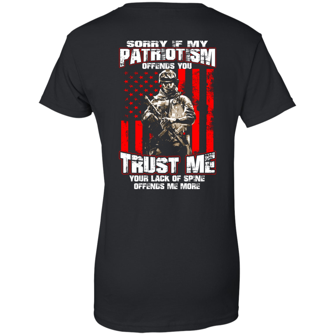 Veteran - Sorry If My Patriotism Offends You Shirt - Back Design - TeeDragons