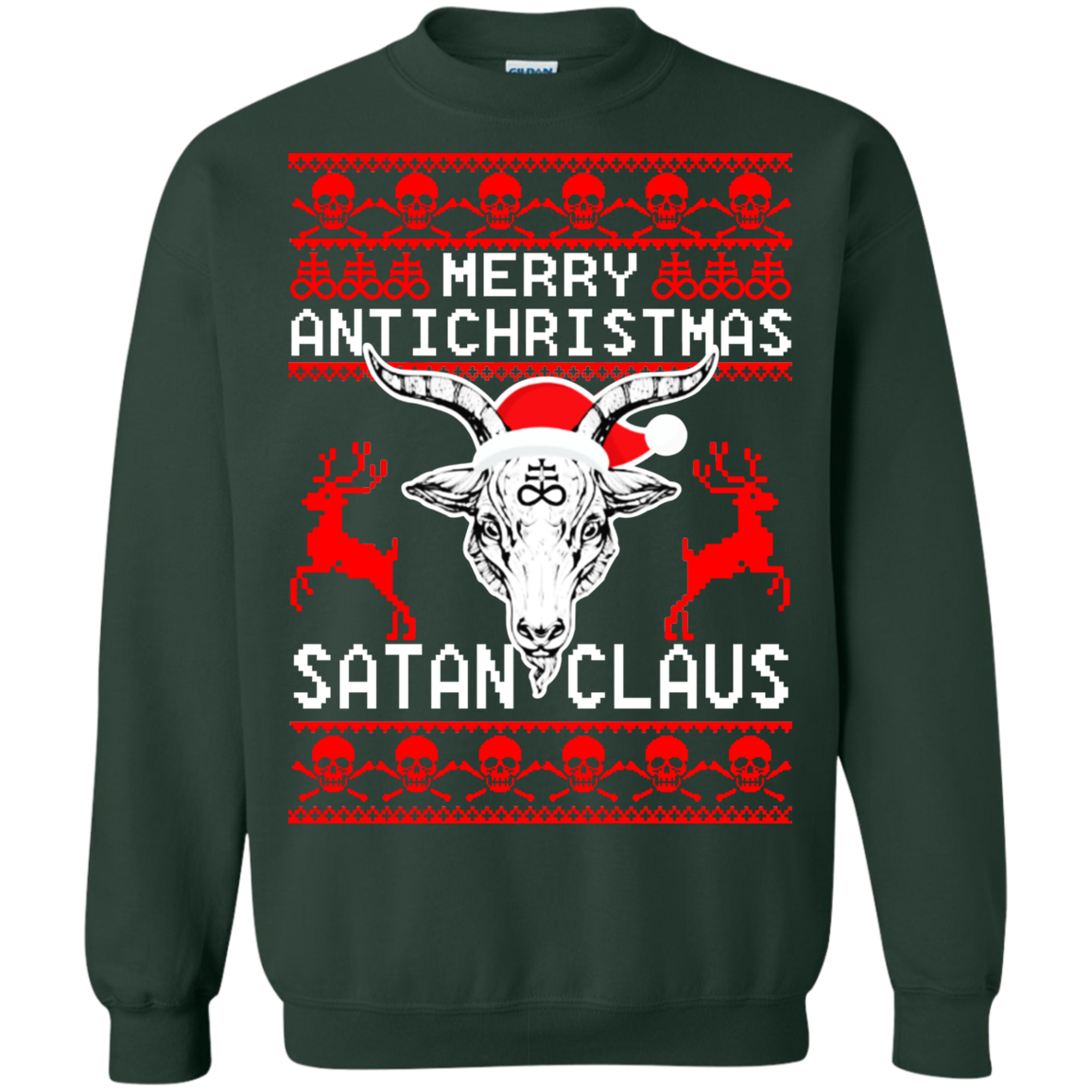 Merry Antichristmas Satan Claus Ugly Christmas Sweater - TeeDragons