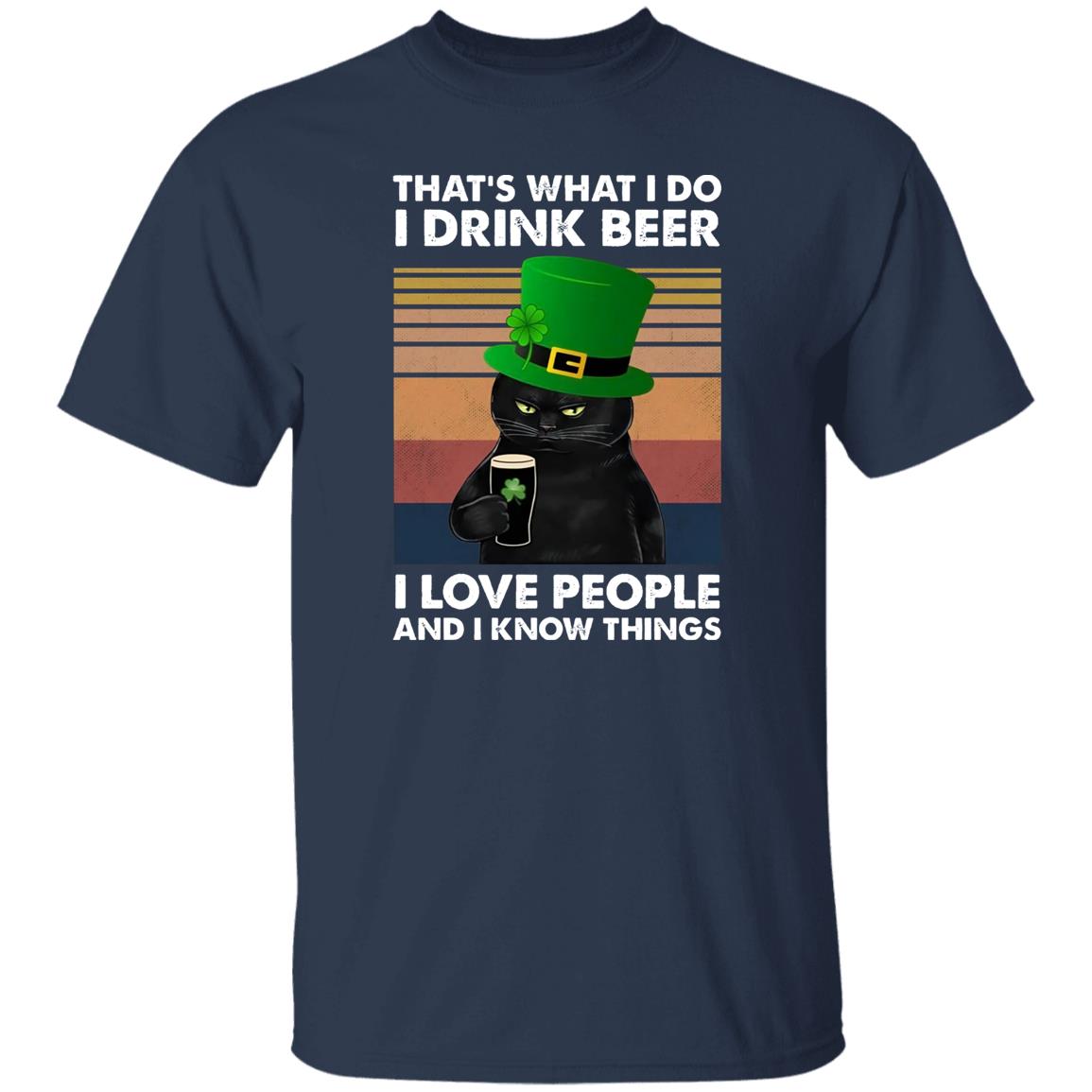 Black Cat St Patrick’s Day – That’s What I Do I Drink Beer Shirt