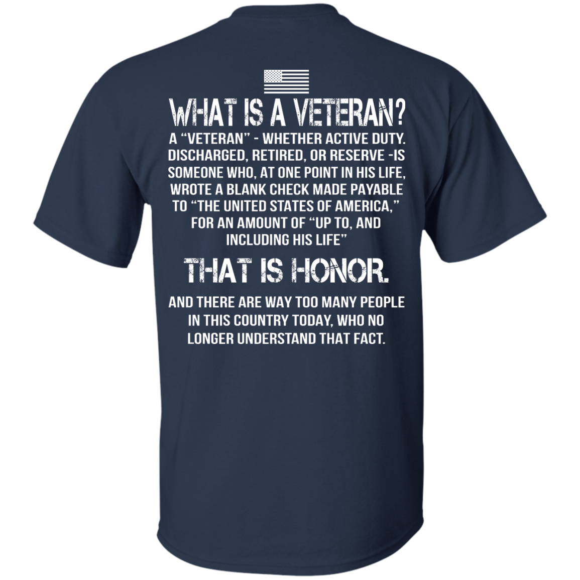 What Is A Veteran? - That Is Honor Shirt - Back Design - TeeDragons