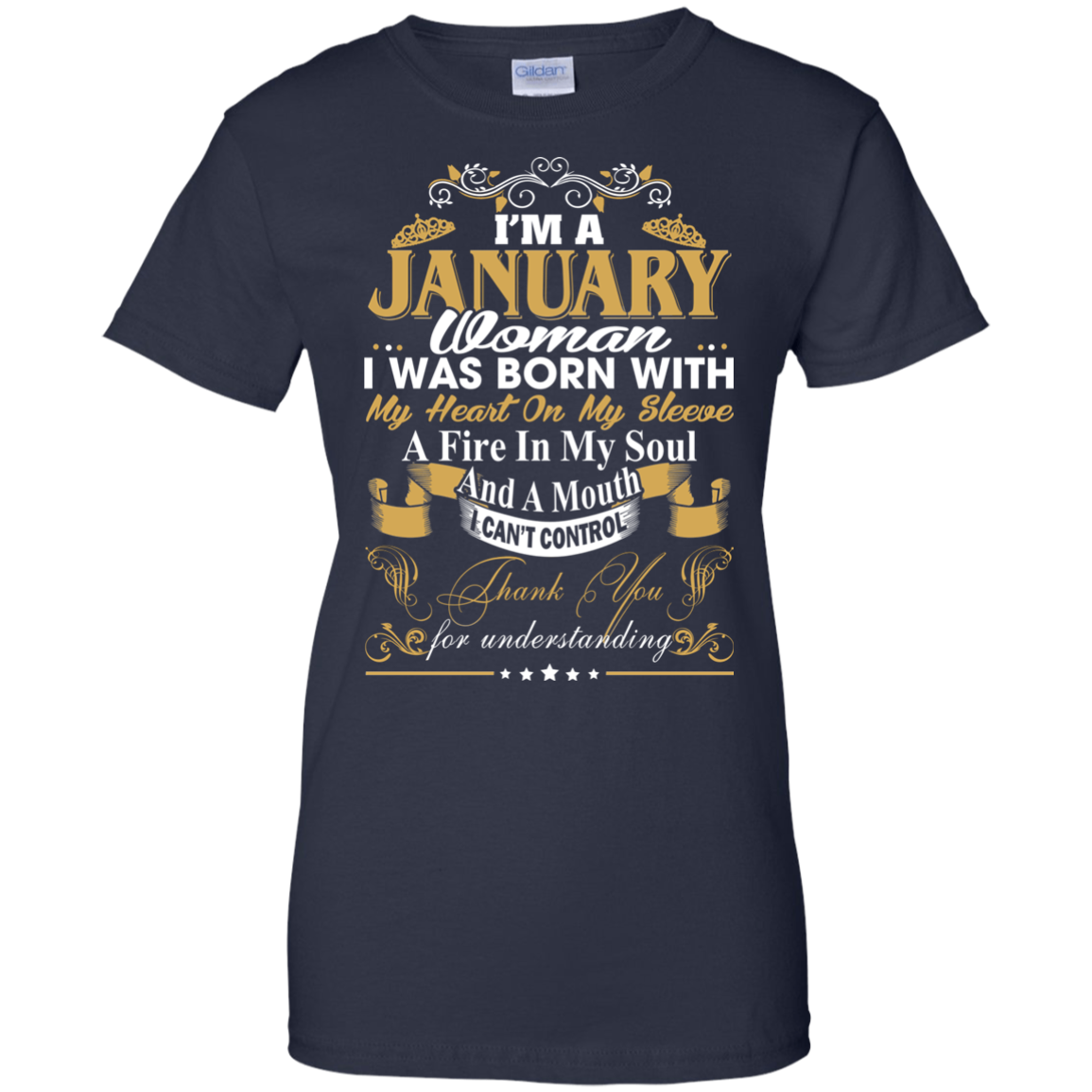 I Am A January Woman - I Was Born With My Heart On My Sleeve T-Shirt - TeeDragons