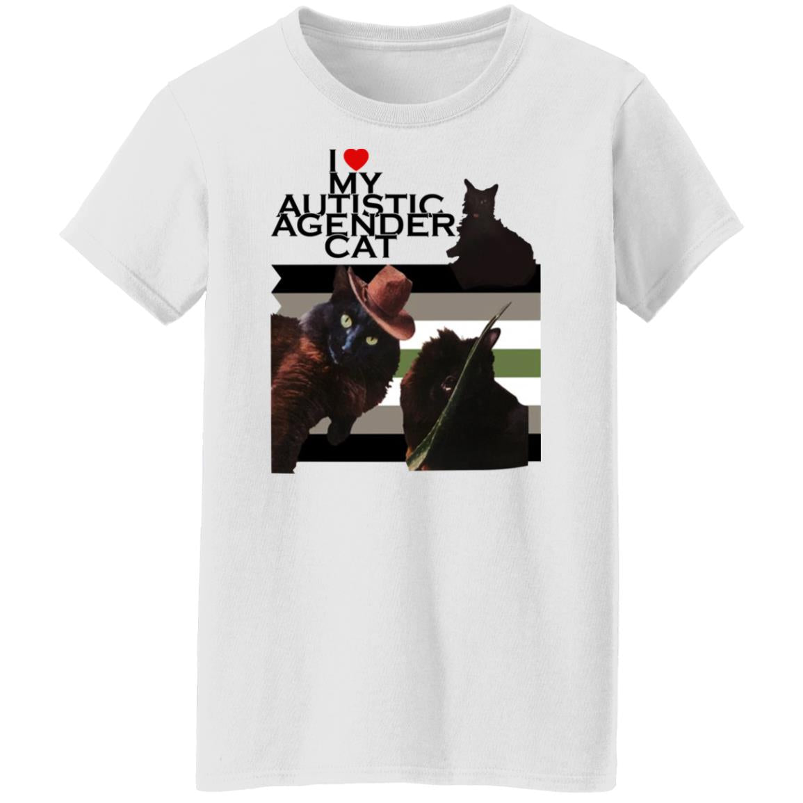I Love My Autistic Agender Cat Shirt