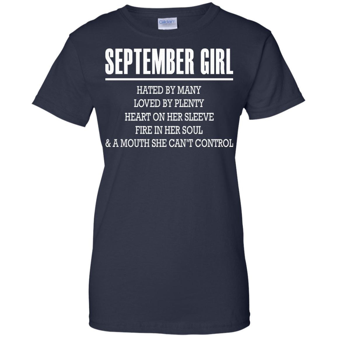 September Girl - Hated By Many, Loved By Plenty Heart On Her Sleeve T-Shirt - TeeDragons
