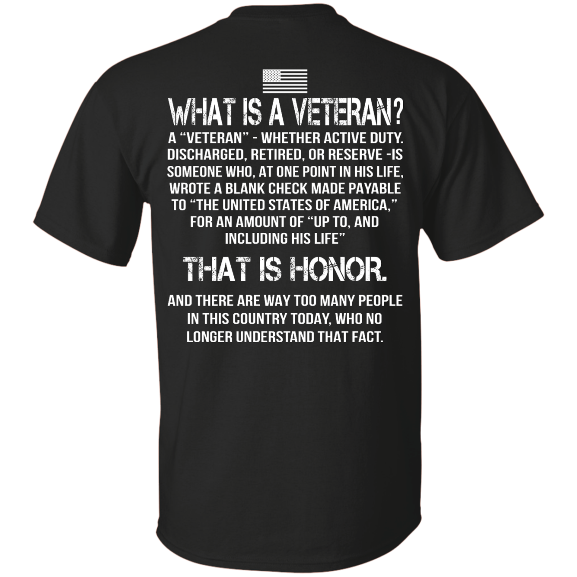 What Is A Veteran? - That Is Honor Shirt - Back Design - TeeDragons