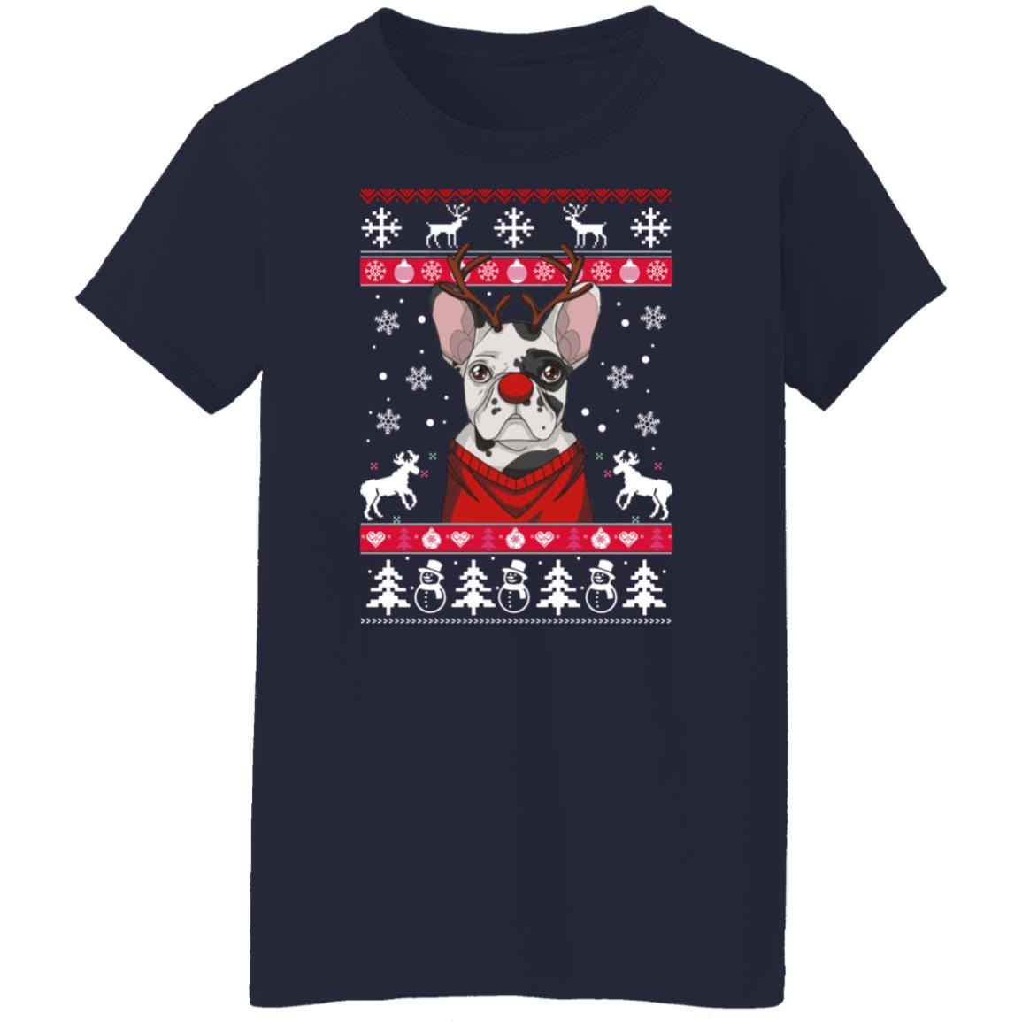 Bulldog With Antlers Christmas Sweater