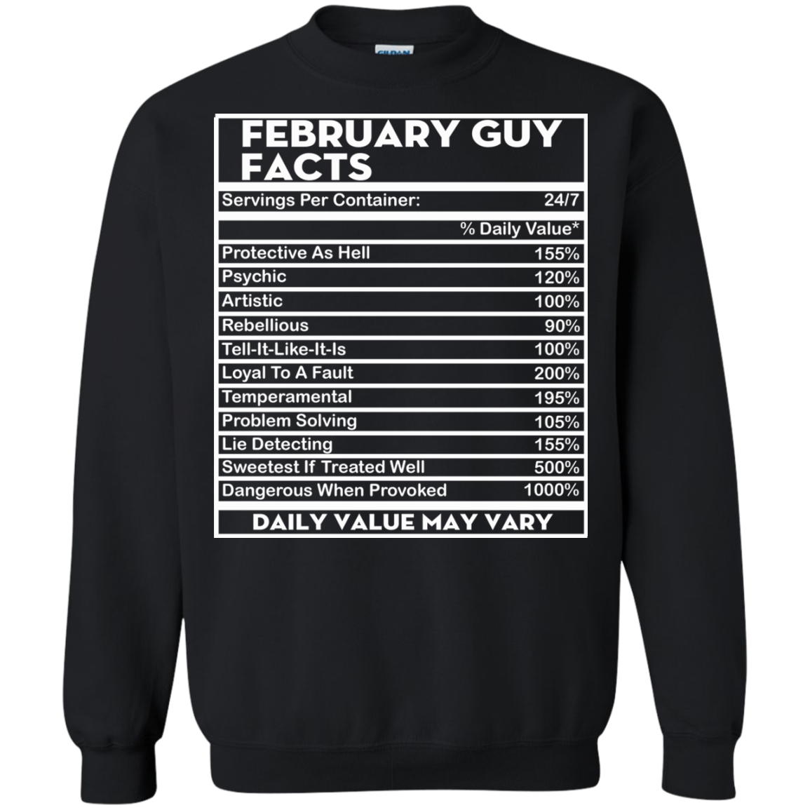 February Guy Facts - Servings Per Container 24/7 Shirt, Hoodie - TeeDragons