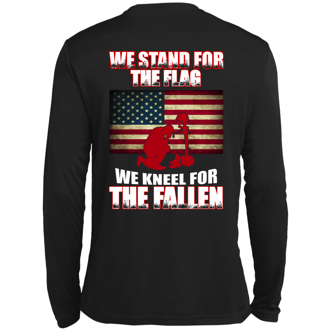 We Stand For The Flag We Kneel For The Fallen Shirt - Back - TeeDragons