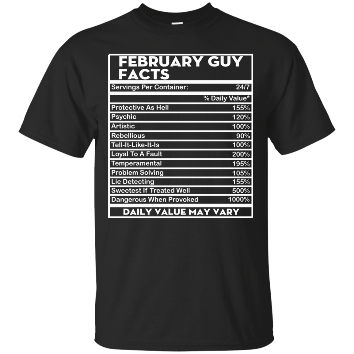February Guy Facts - Servings Per Container 24/7 Shirt, Hoodie - TeeDragons