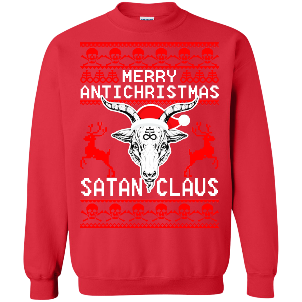 Merry Antichristmas Satan Claus Ugly Christmas Sweater - TeeDragons