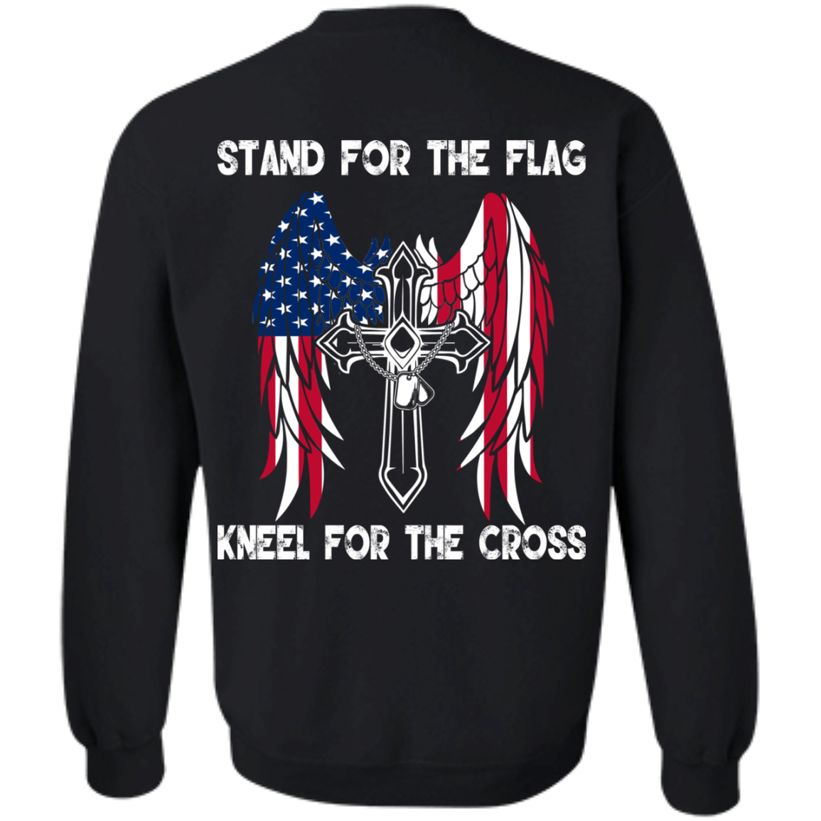 Stand For The Flag Kneel For The Cross T-Shirt - Back Design - TeeDragons