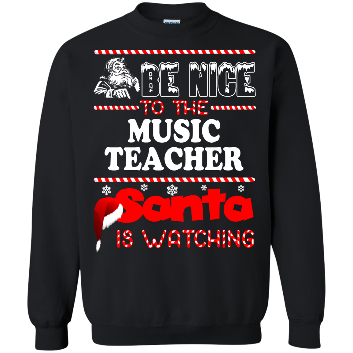 Be Nice To The Music Teacher Santa Is Watching Shirt, Hoodie, Tank - TeeDragons
