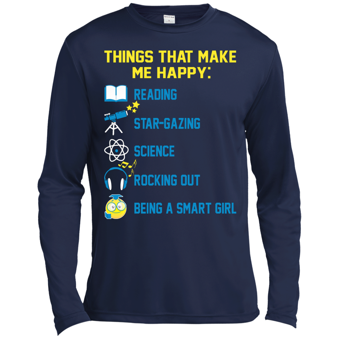 Things That Make Me Happy: Reading, Star-Gazing, Science, Rocking Out Shirt, Hoodie - TeeDragons