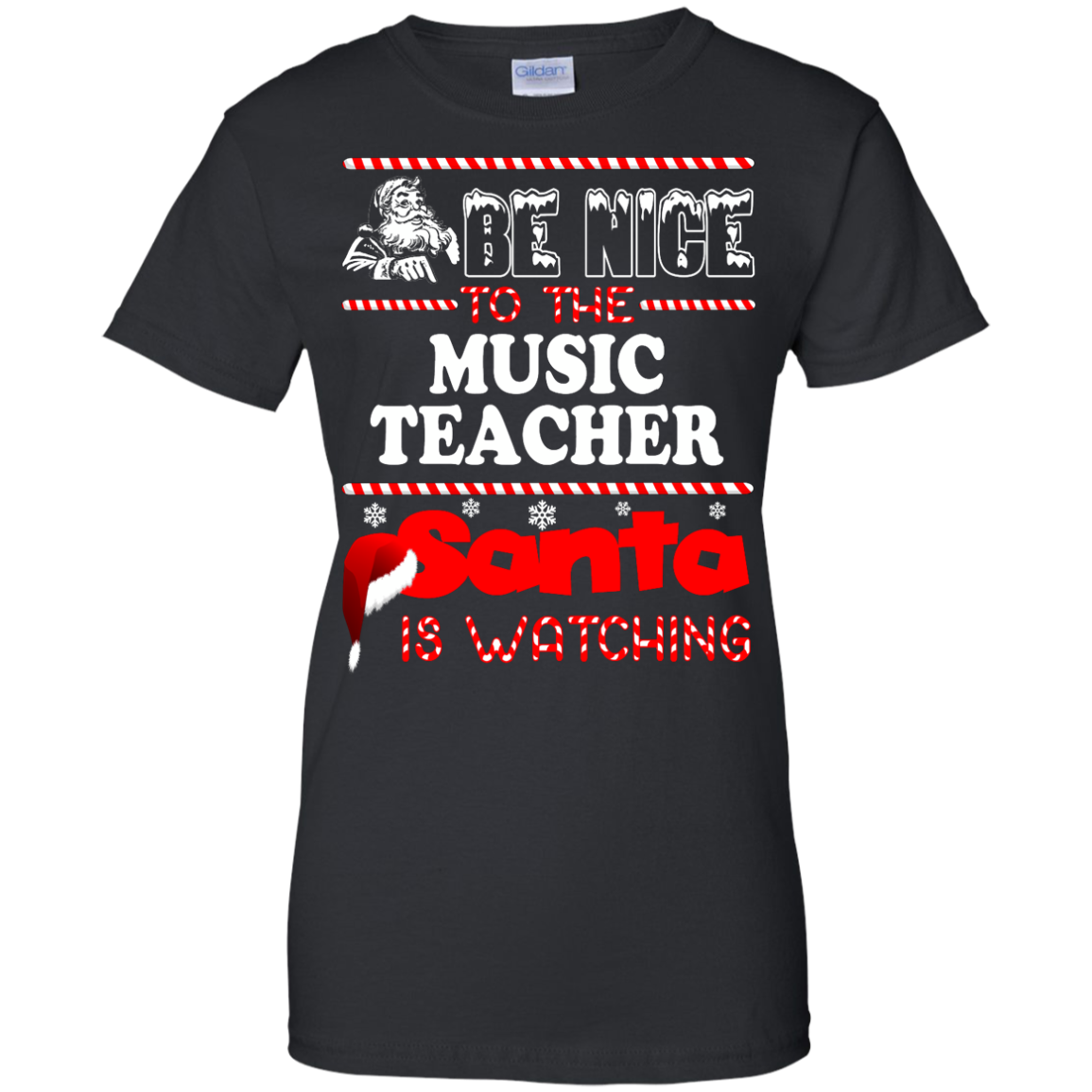 Be Nice To The Music Teacher Santa Is Watching Shirt, Hoodie, Tank - TeeDragons