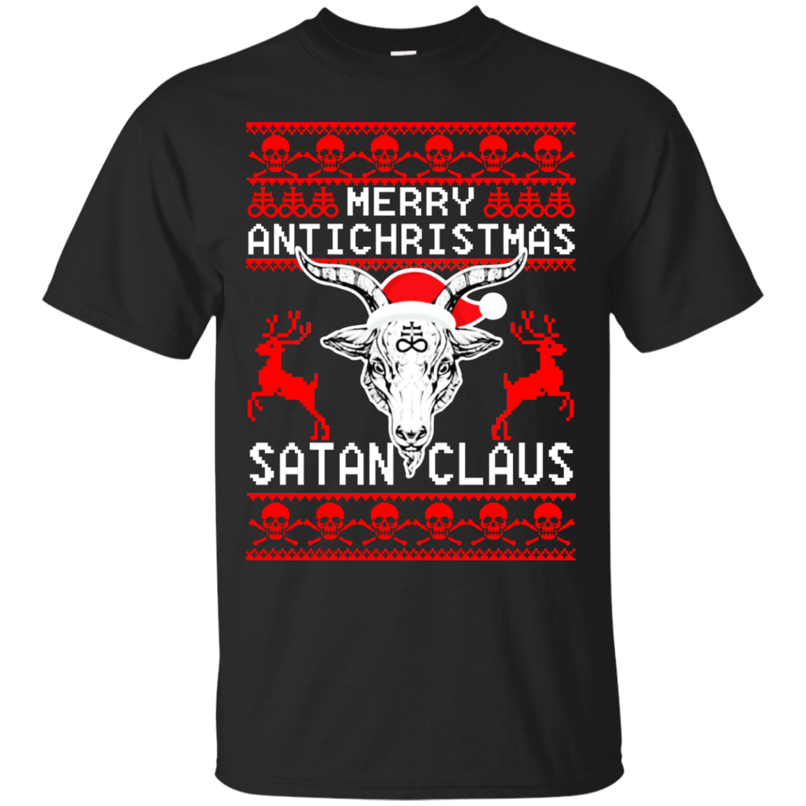 Merry Antichristmas Satan Claus Ugly Christmas Sweater - TeeDragons