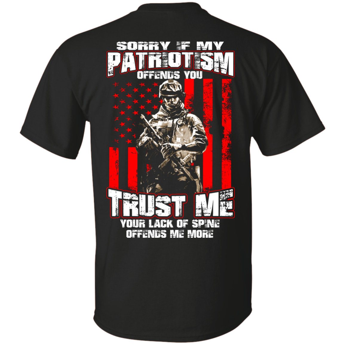 Veteran - Sorry If My Patriotism Offends You Shirt - Back Design - TeeDragons