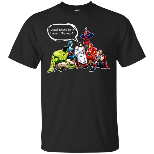 Jesus and marvel heroes cheap t shirt