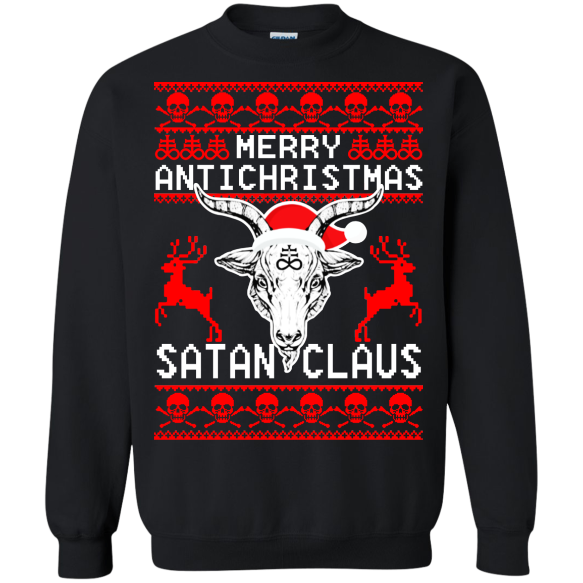 Merry Antichristmas Satan Claus Ugly Christmas Sweater - TeeDragons