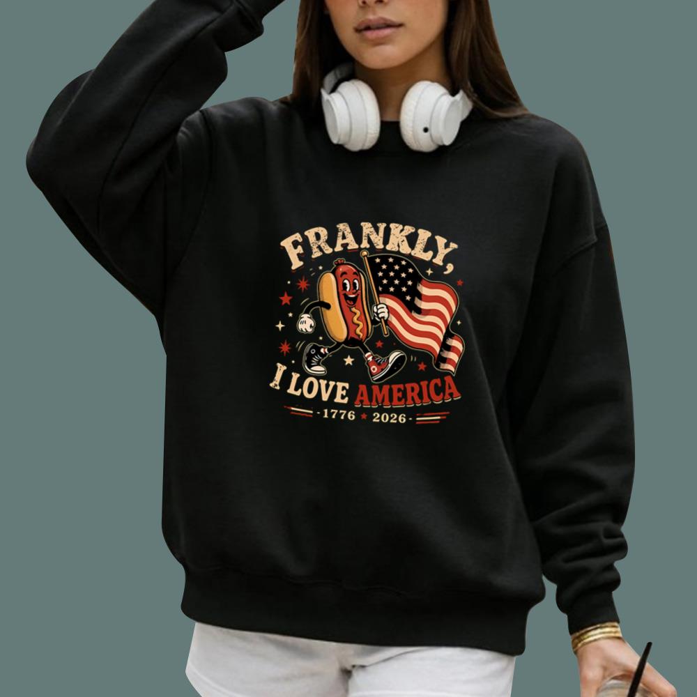4th Of July Hot Dog Frankly I Love America 1776 2026 T-Shirt