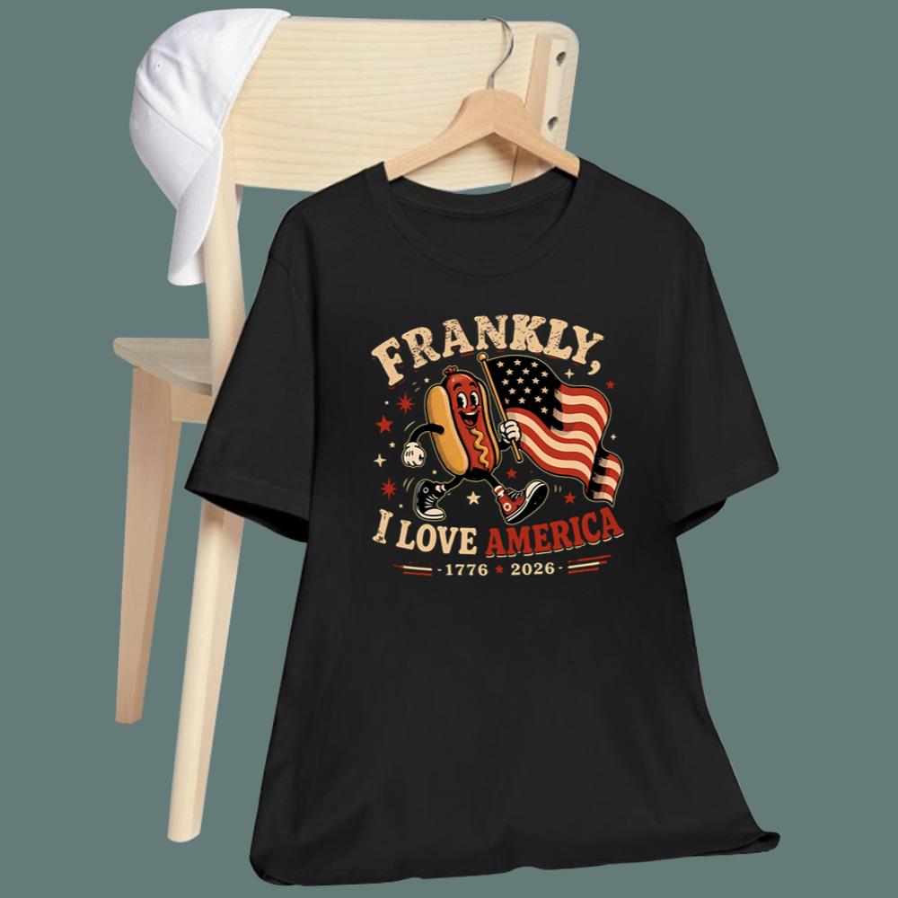 4th Of July Hot Dog Frankly I Love America 1776 2026 T-Shirt