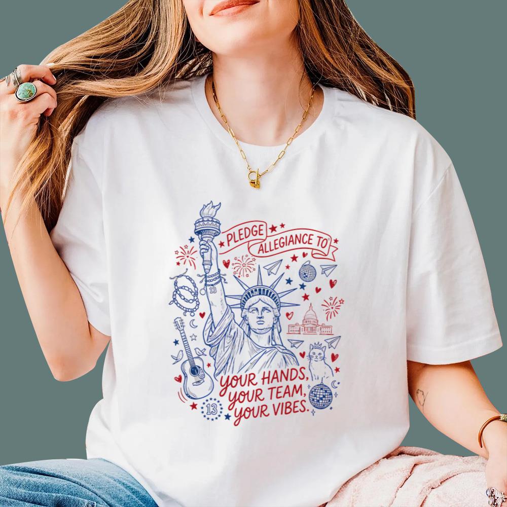 4th Of July Pledge Allegiance To Your Hands Your Team Your Vibes T-Shirt