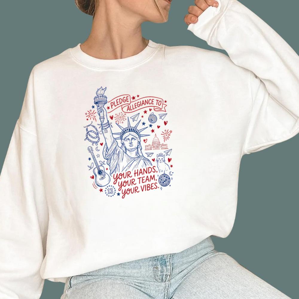 4th Of July Pledge Allegiance To Your Hands Your Team Your Vibes T-Shirt
