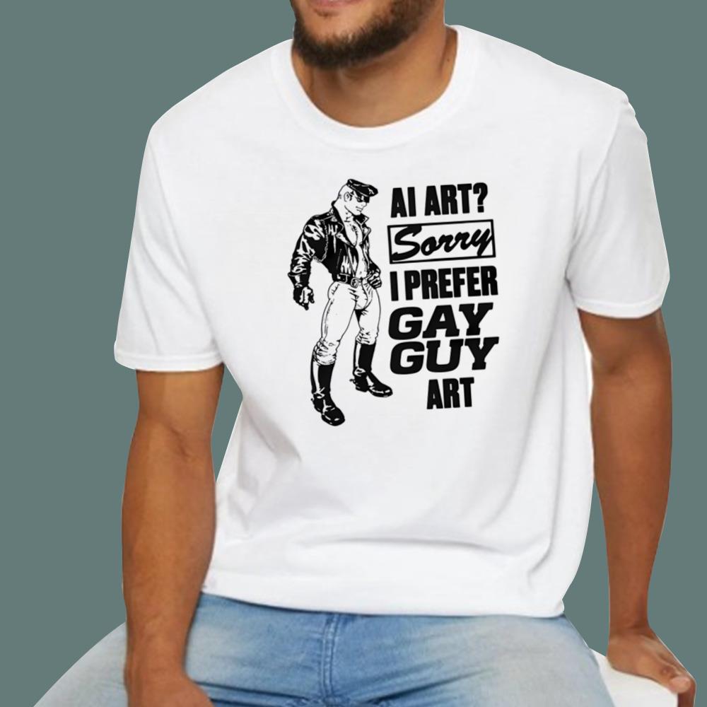 AI Art Sorry I Prefer Gay Guy Art T-Shirt