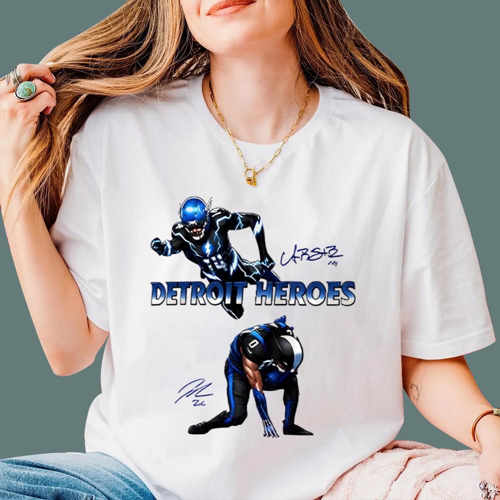 Amon Ra St Brown And Jahmyr Gibbs Detroit Heroes T-Shirt