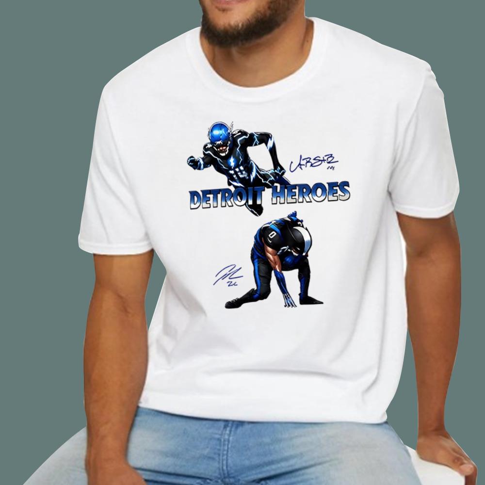 Amon Ra St Brown And Jahmyr Gibbs Detroit Heroes T-Shirt