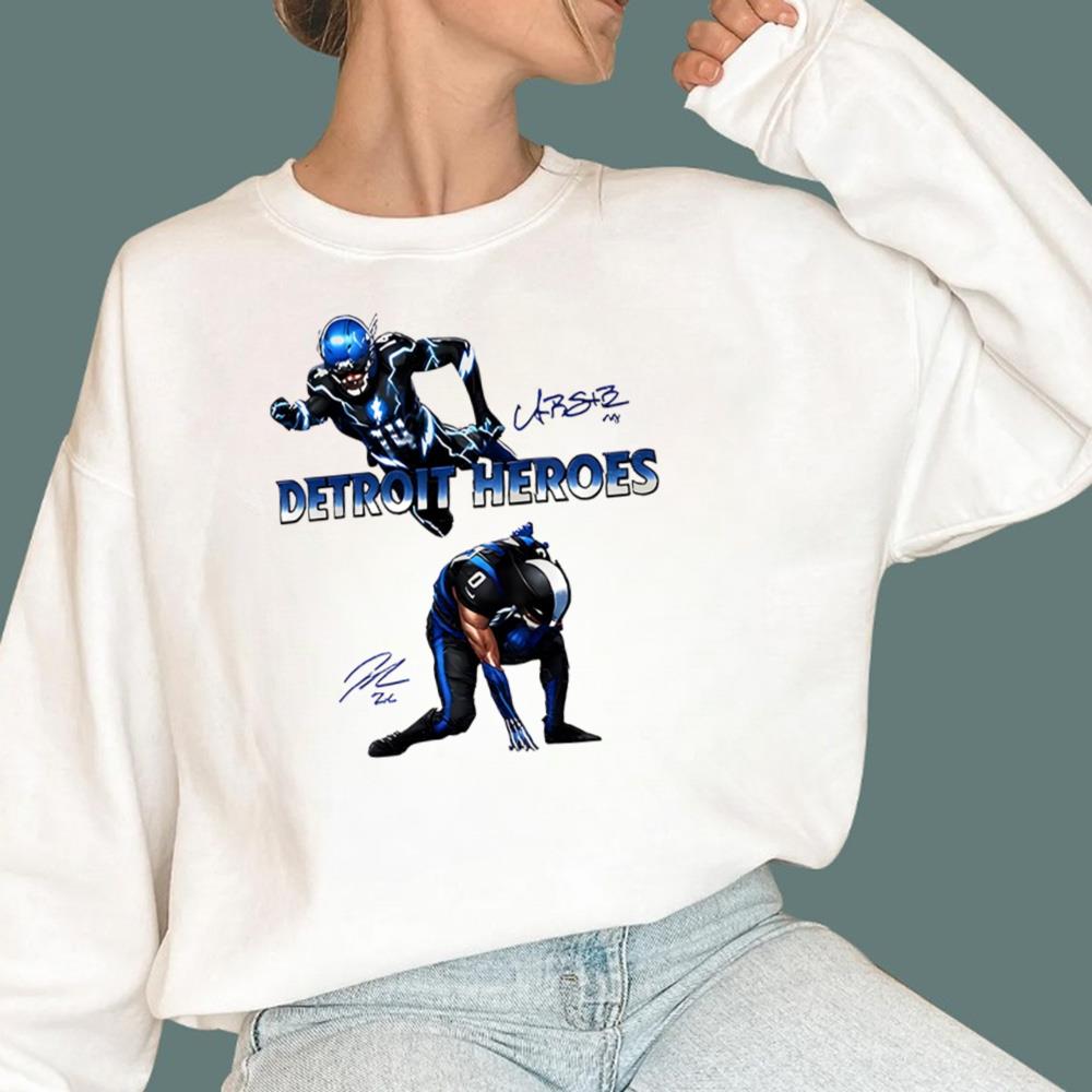 Amon Ra St Brown And Jahmyr Gibbs Detroit Heroes T-Shirt