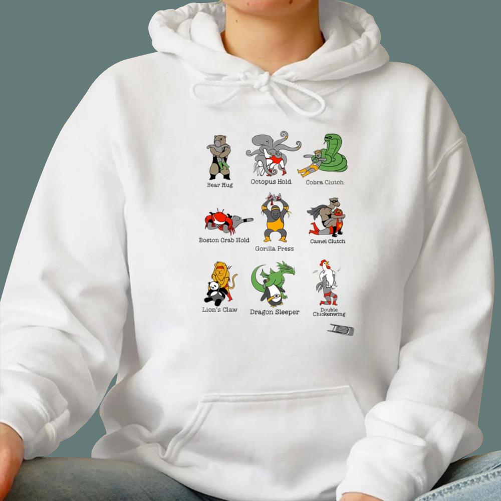 Animals Performing Wrestling Moves Named After Themselves T-Shirt - TeeDragons