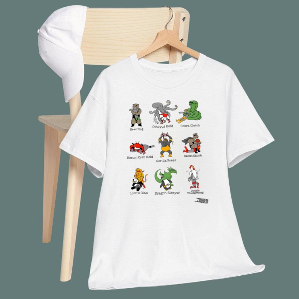 Animals Performing Wrestling Moves Named After Themselves T-Shirt - TeeDragons