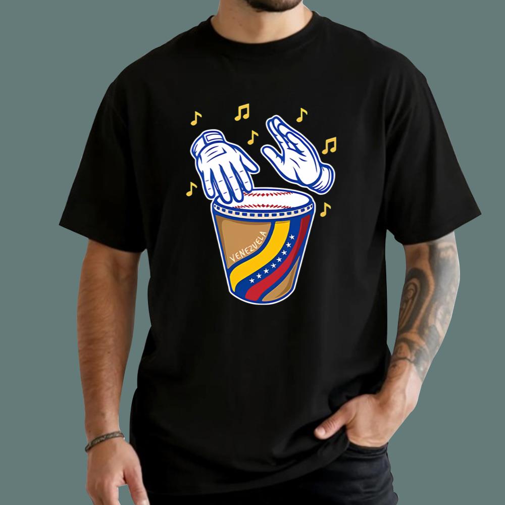 Beisbol Venezuela Tambor Beisbol T-Shirt