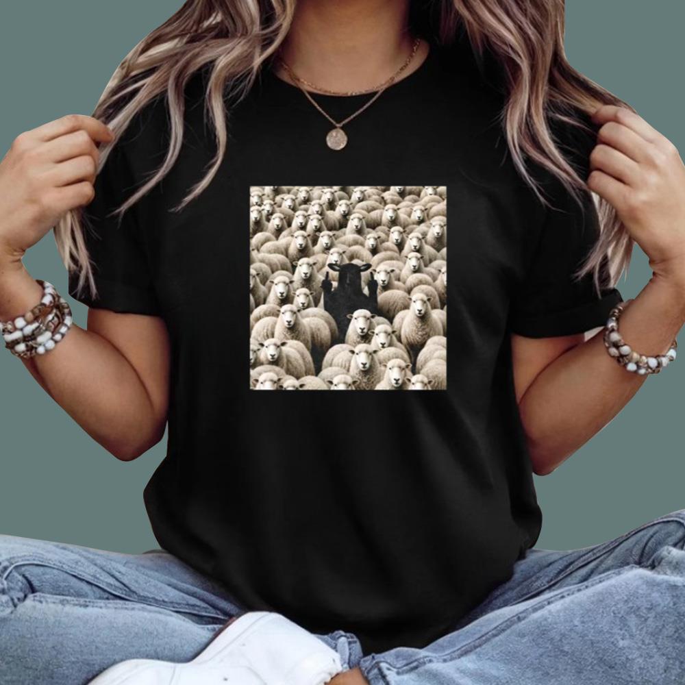 Black Sheep Flipping Off T-Shirt