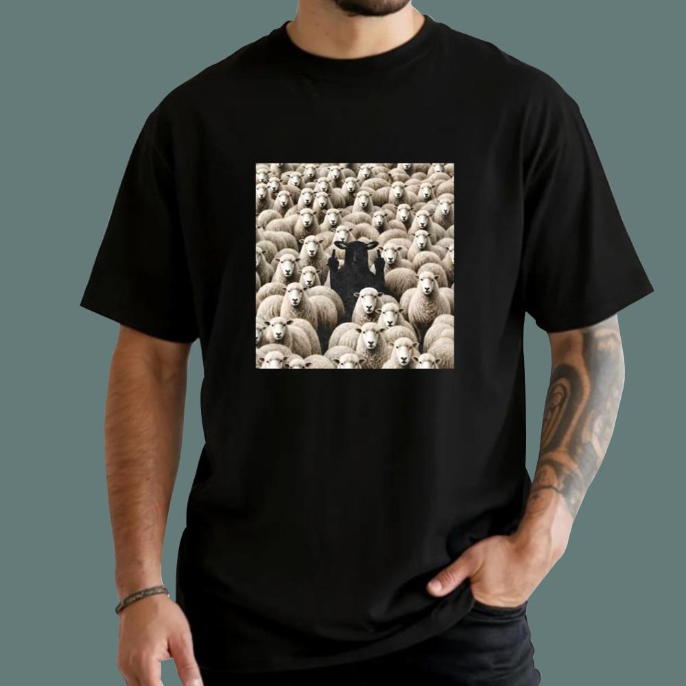 Black Sheep Flipping Off T-Shirt