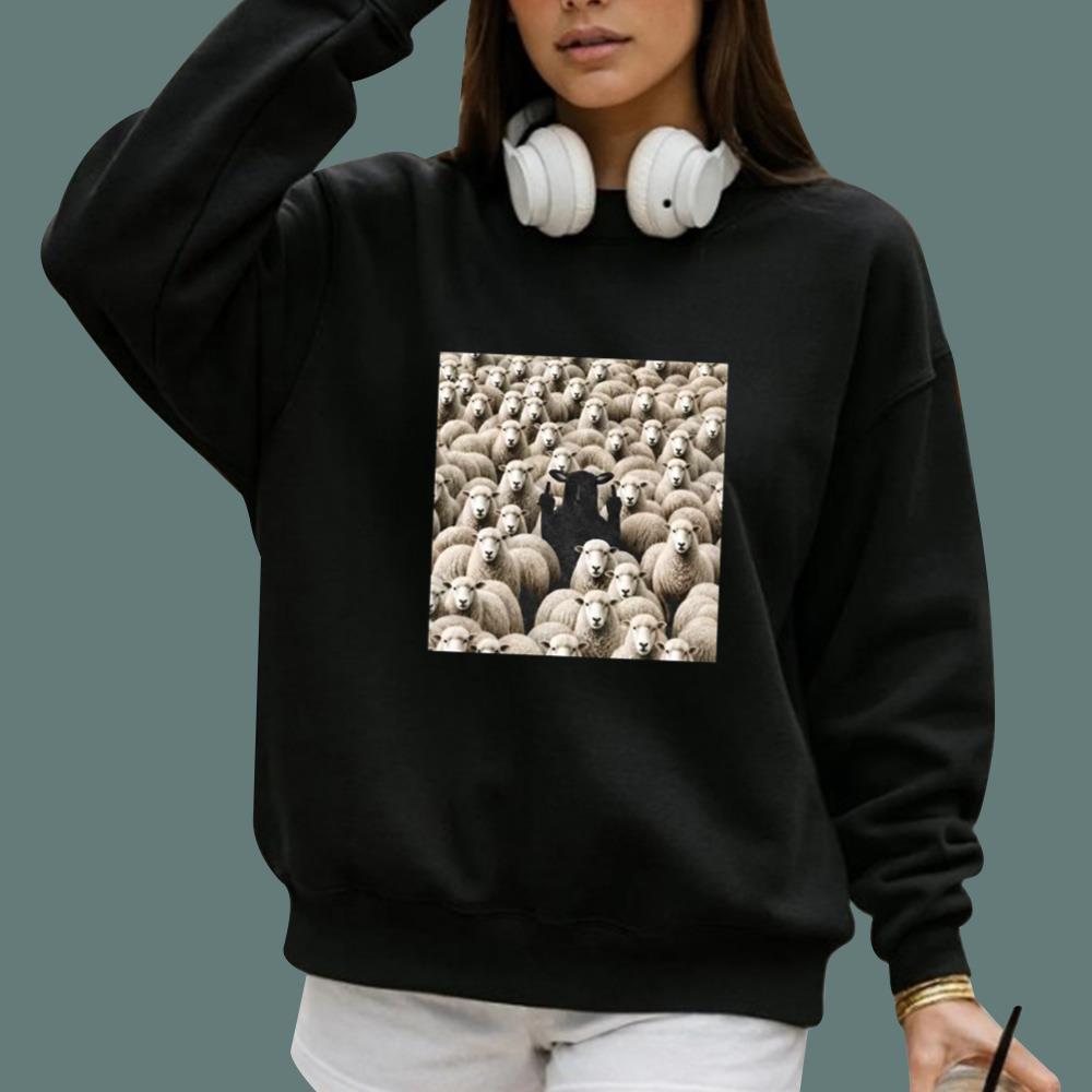 Black Sheep Flipping Off T-Shirt