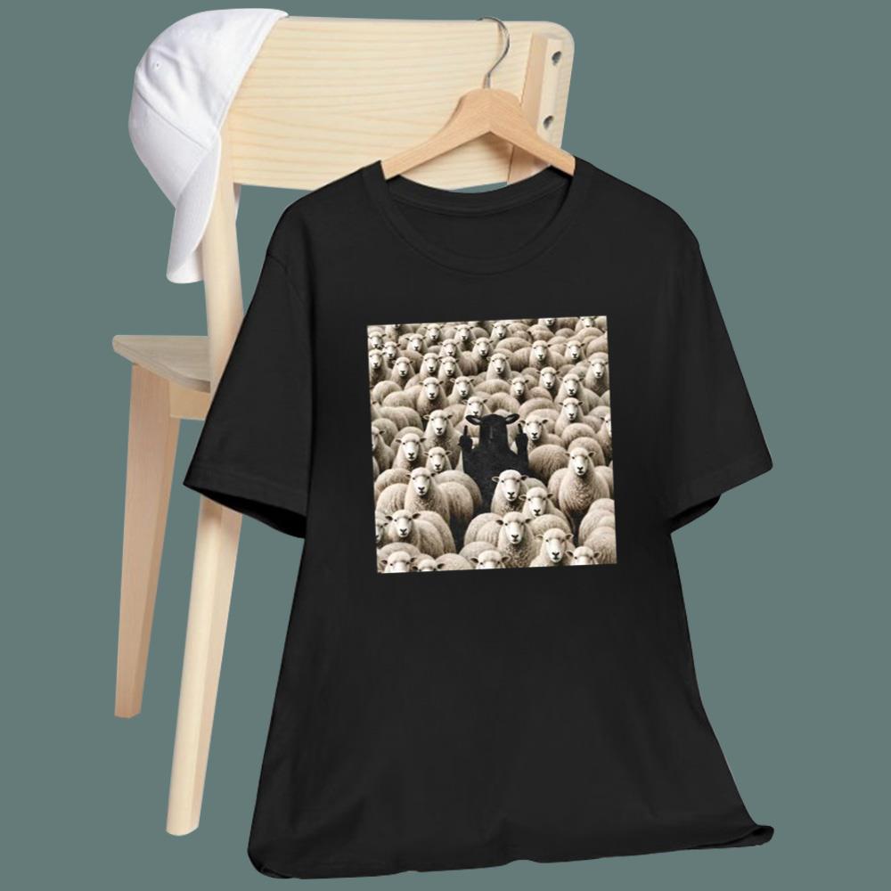 Black Sheep Flipping Off T-Shirt