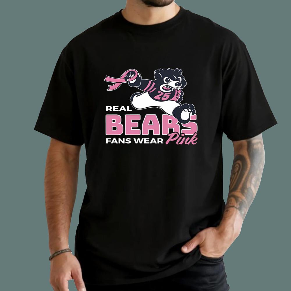 Caleb Williams Real Bears Fans Wear Pink T-Shirt