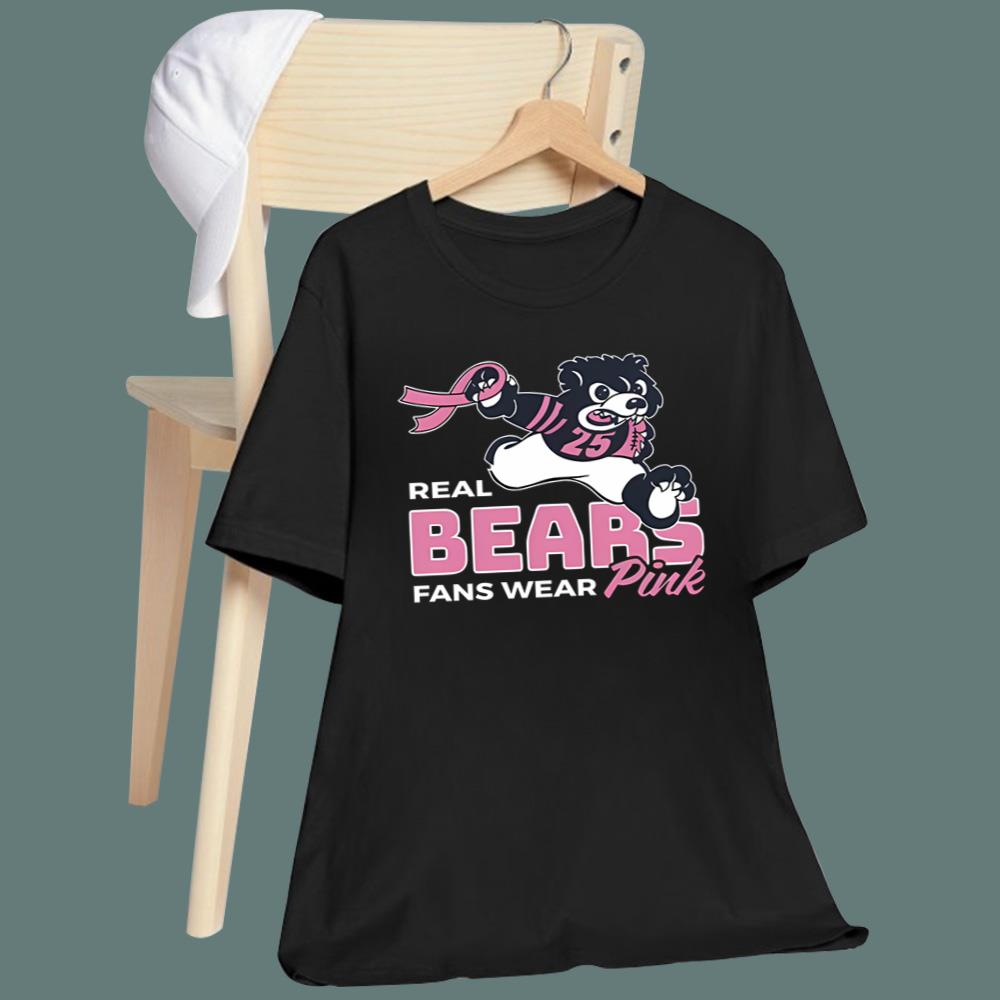 Caleb Williams Real Bears Fans Wear Pink T-Shirt